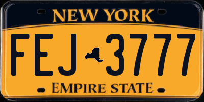 NY license plate FEJ3777