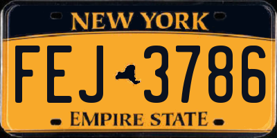 NY license plate FEJ3786