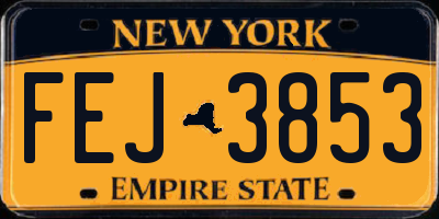 NY license plate FEJ3853