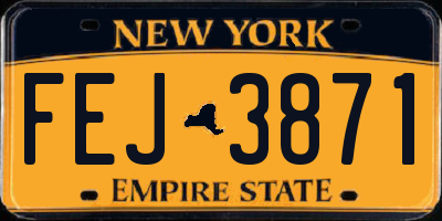 NY license plate FEJ3871