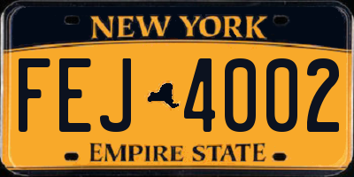 NY license plate FEJ4002