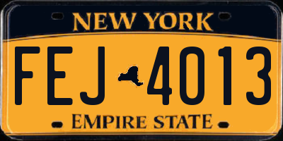NY license plate FEJ4013