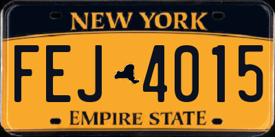 NY license plate FEJ4015
