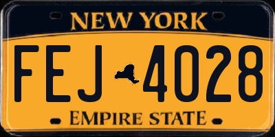 NY license plate FEJ4028