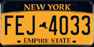NY license plate FEJ4033