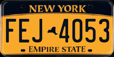 NY license plate FEJ4053