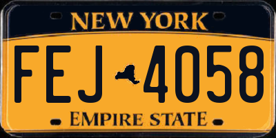 NY license plate FEJ4058