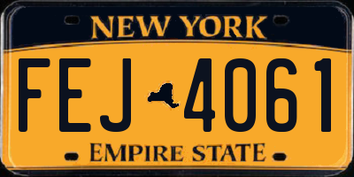 NY license plate FEJ4061
