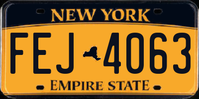 NY license plate FEJ4063