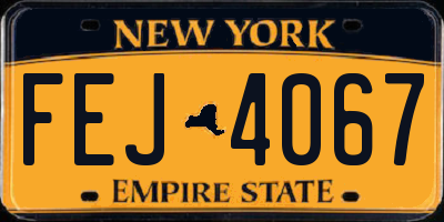 NY license plate FEJ4067