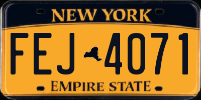 NY license plate FEJ4071