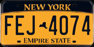 NY license plate FEJ4074