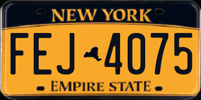 NY license plate FEJ4075