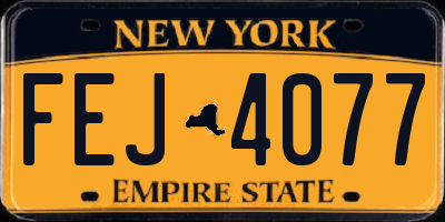 NY license plate FEJ4077