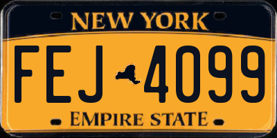 NY license plate FEJ4099