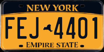 NY license plate FEJ4401