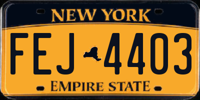 NY license plate FEJ4403