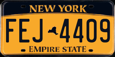 NY license plate FEJ4409
