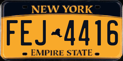 NY license plate FEJ4416
