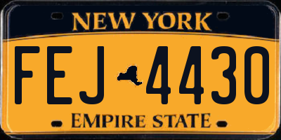 NY license plate FEJ4430
