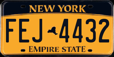 NY license plate FEJ4432