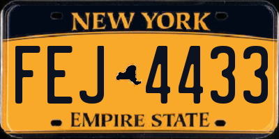 NY license plate FEJ4433