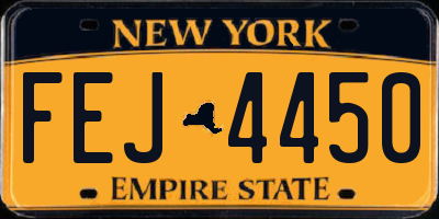 NY license plate FEJ4450