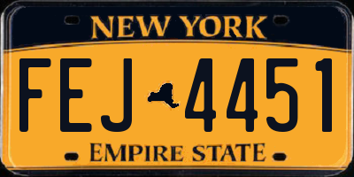 NY license plate FEJ4451