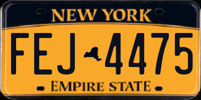 NY license plate FEJ4475