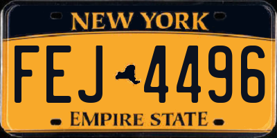 NY license plate FEJ4496