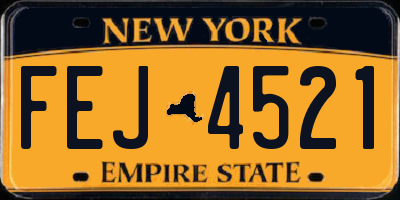 NY license plate FEJ4521