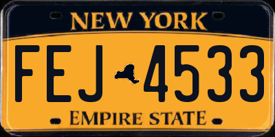 NY license plate FEJ4533