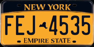 NY license plate FEJ4535