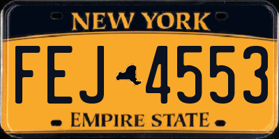 NY license plate FEJ4553