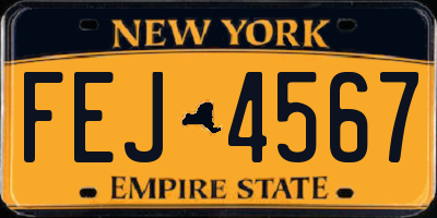 NY license plate FEJ4567