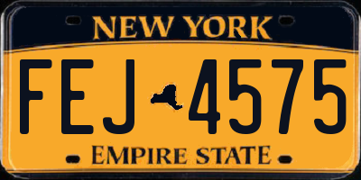 NY license plate FEJ4575