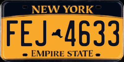 NY license plate FEJ4633