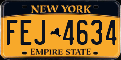 NY license plate FEJ4634