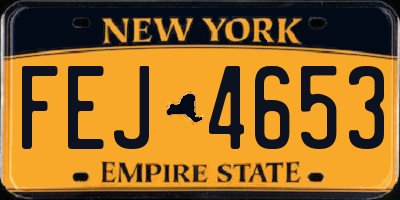 NY license plate FEJ4653
