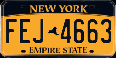 NY license plate FEJ4663