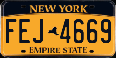 NY license plate FEJ4669