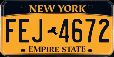 NY license plate FEJ4672