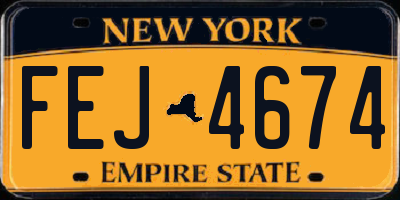 NY license plate FEJ4674