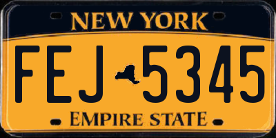 NY license plate FEJ5345