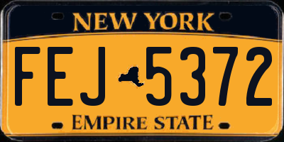 NY license plate FEJ5372