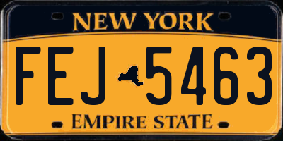 NY license plate FEJ5463