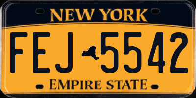 NY license plate FEJ5542