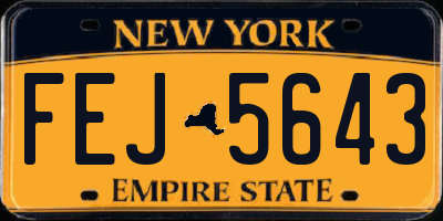 NY license plate FEJ5643