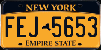 NY license plate FEJ5653