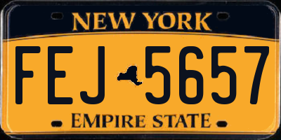 NY license plate FEJ5657
